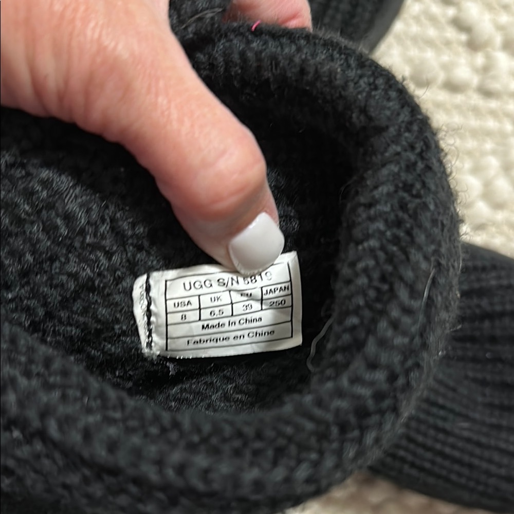 Black Knit UGG Button Boots - Picture 6 of 8